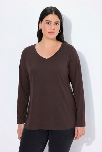 Plus size veliki brojevi Majica dugih rukava V ovratnika za punije