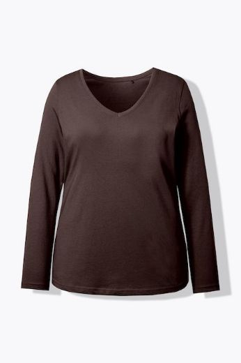Plus size veliki brojevi Majica dugih rukava V ovratnika za punije