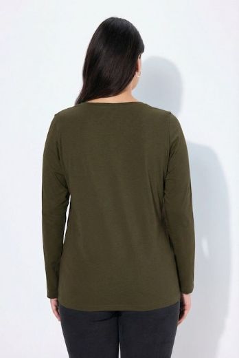 Plus size veliki brojevi Majica dugih rukava V ovratnika za punije