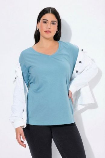 Plus size veliki brojevi Majica dugih rukava V ovratnika za punije
