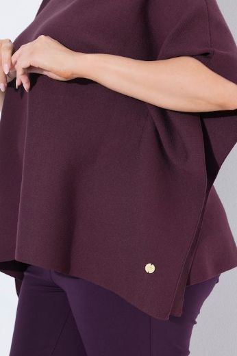 Plus size veliki brojevi Pončo povišenog ovratnika za punije