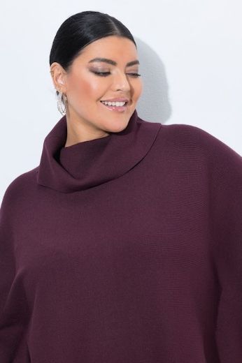 Plus size veliki brojevi Pončo povišenog ovratnika za punije