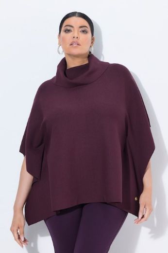 Plus size veliki brojevi Pončo povišenog ovratnika za punije