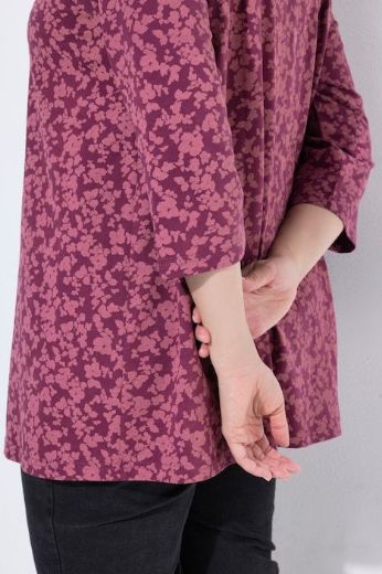 Plus size veliki brojevi Majica s 3/4 rukavima A kroja cvjetnog printa za punije