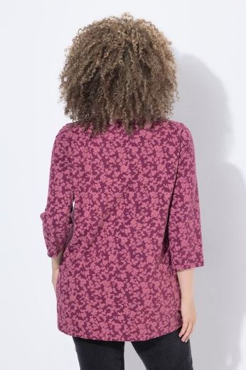 Plus size veliki brojevi Majica s 3/4 rukavima A kroja cvjetnog printa za punije
