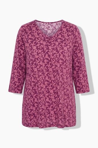 Plus size veliki brojevi Majica s 3/4 rukavima A kroja cvjetnog printa za punije