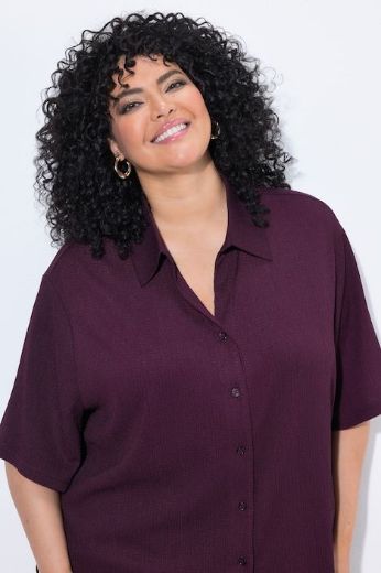 Plus size veliki brojevi Bluza polu rukava na kopčanje za punije