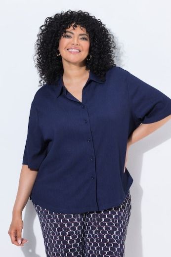 Plus size veliki brojevi Bluza polu rukava na kopčanje za punije
