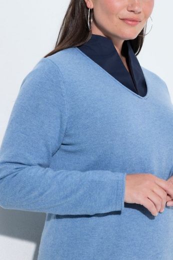 Plus size veliki brojevi Pulover dugih rukava V ovratnika za punije