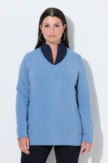 Plus size veliki brojevi Pulover dugih rukava V ovratnika za punije
