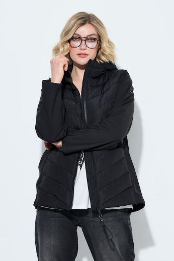 Plus size veliki brojevi Jakna prošivena s kapuljačom i softshell rukavima za punije