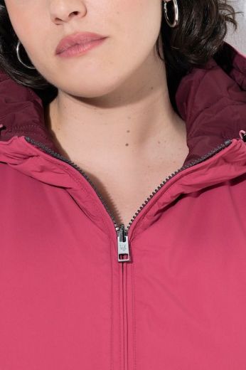 Plus size veliki brojevi Jakna dvostrana vodoodbojna A kroja s kapuljačom za punije