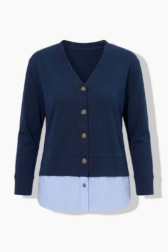 Plus size veliki brojevi Majica dugih rukava V izreza s gumbima za punije