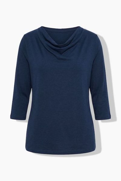 Veliki brojevi Majica 3/4 rukava od prirodnog pamuka moda za punije