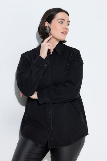 Plus size veliki brojevi Jakna traper dugih rukava  s ukrasima za punije