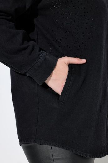 Plus size veliki brojevi Jakna traper dugih rukava  s ukrasima za punije