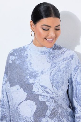 Plus size veliki brojevi Pulover dugih rukava s povišenim ovratnikom i šljokicama za punije