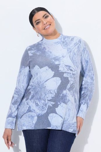 Plus size veliki brojevi Pulover dugih rukava s povišenim ovratnikom i šljokicama za punije