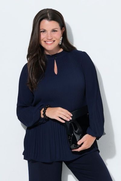 Veliki brojevi Bluza dugih rukava plisirana A kroja moda za punije