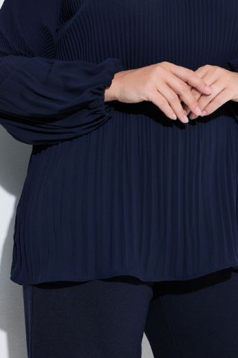 Plus size veliki brojevi Bluza dugih rukava plisirana A kroja za punije