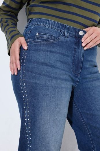 Plus size veliki brojevi Traperice širokih ravnih nogavica rastezljive za punije
