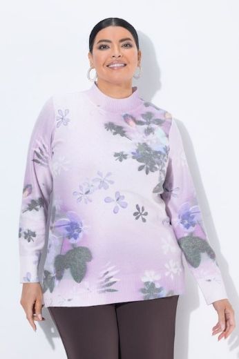 Plus size veliki brojevi Pulover dugih rukava s povišenim ovratnikom i šljokicama za punije