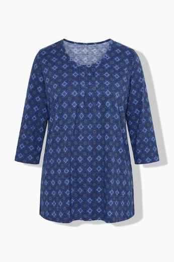 Plus size veliki brojevi Majica 3/4 rukava A kroja okruglog izreza za punije