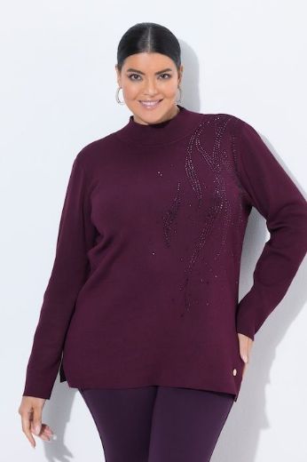 Plus size veliki brojevi Pulover dugih rukava s ukrasnim kamenčićima za punije