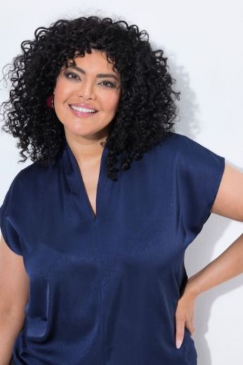 Plus size veliki brojevi Bluza kratkih rukava od satena za punije