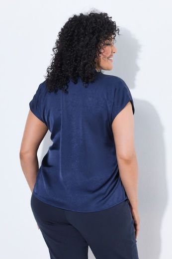 Plus size veliki brojevi Bluza kratkih rukava od satena za punije