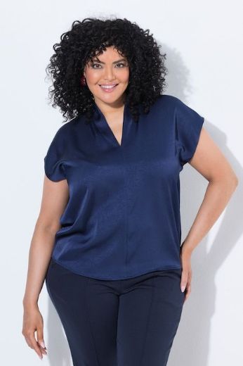 Plus size veliki brojevi Bluza kratkih rukava od satena za punije