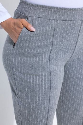 Plus size veliki brojevi Hlače elastičnog struka na tanke pruge za punije