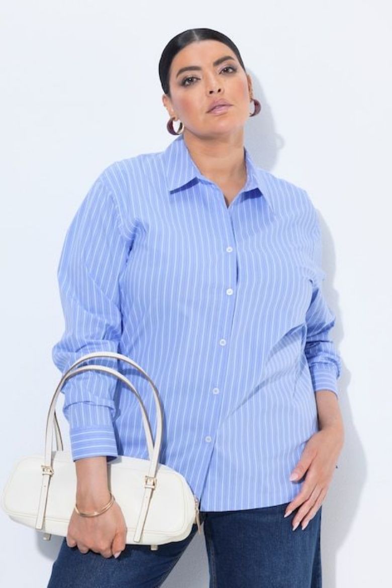 Plus size veliki brojevi Košulja dugih rukava na pruge za punije