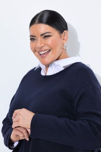 Plus size veliki brojevi Pulover dugih rukava okruglog izreza s vezanjem na leđima za punije