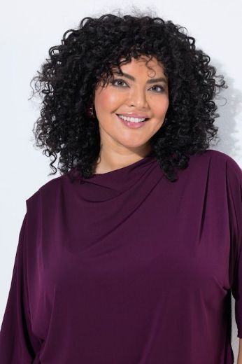 Plus size veliki brojevi Majica kratkih rukava šireg kroja s povišenim ovratnikom za punije