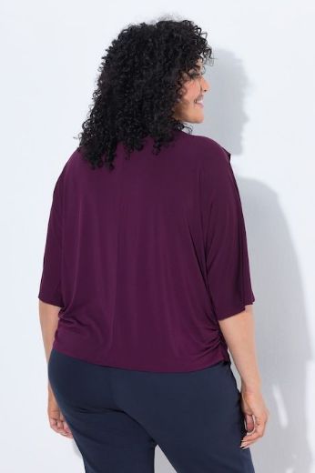 Plus size veliki brojevi Majica kratkih rukava šireg kroja s povišenim ovratnikom za punije