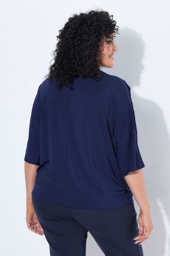 Plus size veliki brojevi Majica kratkih rukava šireg kroja s povišenim ovratnikom za punije