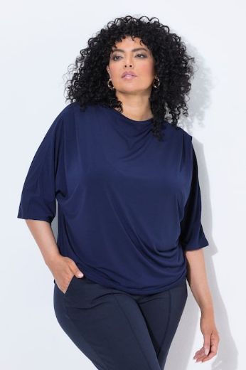 Plus size veliki brojevi Majica kratkih rukava šireg kroja s povišenim ovratnikom za punije