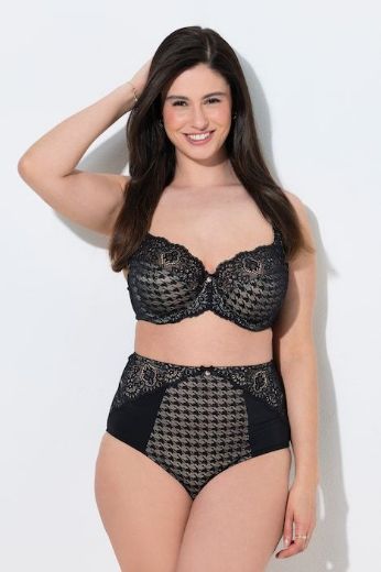 Plus size veliki brojevi Gaćice visokog struka s čipkastim detaljima za punije