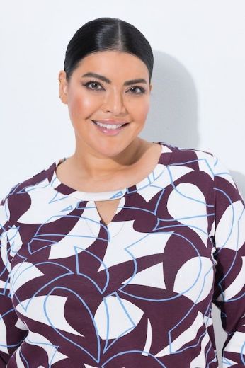 Plus size veliki brojevi Majica 3/4 rukava okruglog izreza s uzorkom za punije