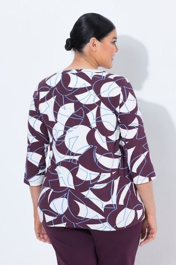 Plus size veliki brojevi Majica 3/4 rukava okruglog izreza s uzorkom za punije