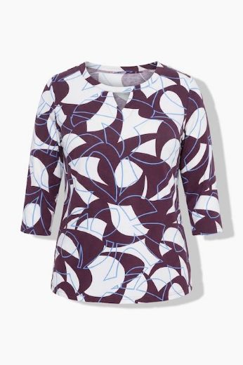 Plus size veliki brojevi Majica 3/4 rukava okruglog izreza s uzorkom za punije