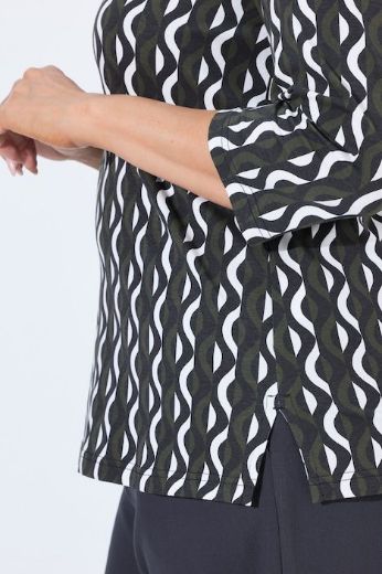 Plus size veliki brojevi Majica 3/4 rukava V izreza s kragnom i uzorkom za punije