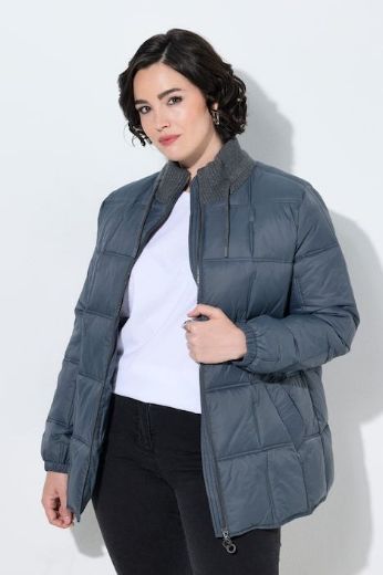 Plus size veliki brojevi Jakna prošivena A kroja s povišenim ovratnikom za punije
