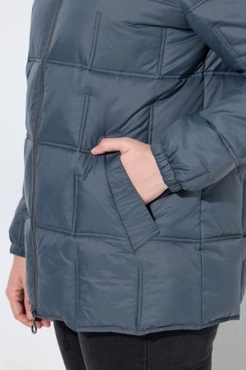 Plus size veliki brojevi Jakna prošivena A kroja s povišenim ovratnikom za punije