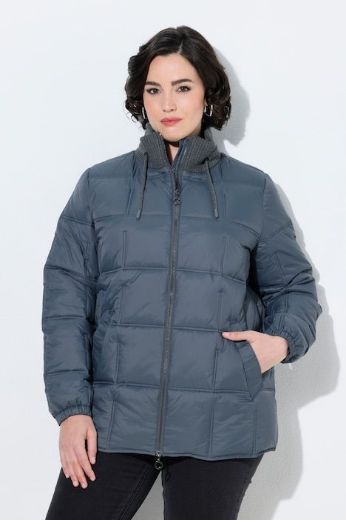 Plus size veliki brojevi Jakna prošivena A kroja s povišenim ovratnikom za punije