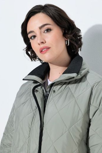 Plus size veliki brojevi Jakna prošivena vodoodbojna A kroja s povišenim ovratnikom za punije