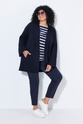 Plus size veliki brojevi Kardigan dugih rukava otvorenog kroja s kragnom za punije