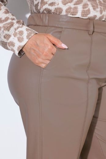 Plus size veliki brojevi Hlače ravnih nogavica  imitacije kože za punije