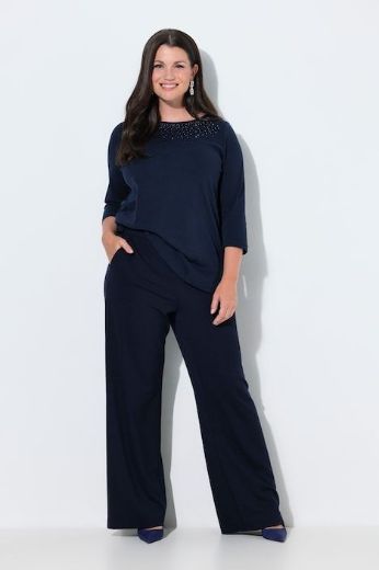 Plus size veliki brojevi Hlače širokih nogavica ravnog kroja od rastezljive viskoze za punije